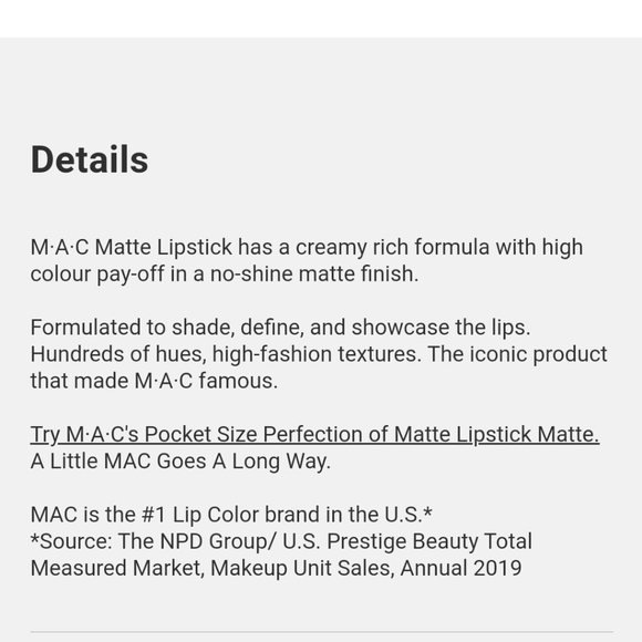 MAC COSMETICS MATTE LIPSTICK IN MARRAKESH. - Picture 4 of 6